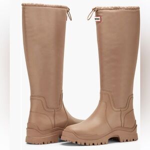 Hunter Over-the-Knee Rain Boots in Taupe